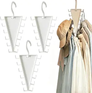 V-shaped double-sided closet storage hooks, 360° rotatable space-saving clothing hangers, multi-layer vertical clothing storage rack for storing shirts, jackets, hats, and scarves (1 piece)