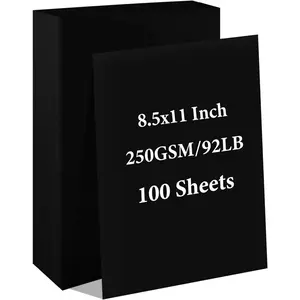 100 Sheets Black Cardstock 8.5” x 11”, 92lb/250gsm Black Card Stock, Thick Card Stock Paper, Heavy Cardstock Paper for Printer, Resume, Scrapbooks, Art, Crafts, Business Cards