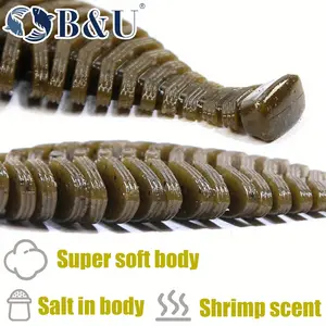 B&U Soft Fishing Lures - PVC Worm Bait, Spinner Viber Shad Wobbler, Jigging Artificial Bait for Pike Bass, Mixed Color,, Pack of Various SKUs