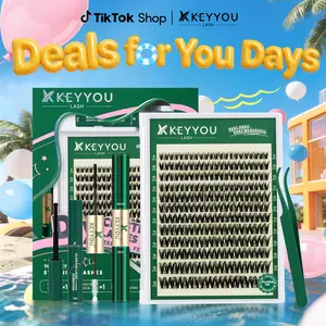 【Manage Only】KEYYOU Flora  Lash Kit | Spider Lash | Volume Boosting | Waterproof | Long-Lasting | DIY Extensions | 132PCS Cluster Lashes | Soft | Kim & Kylie D curl |Easy DIY At Home | Ultra Thin Band | #Summervibes