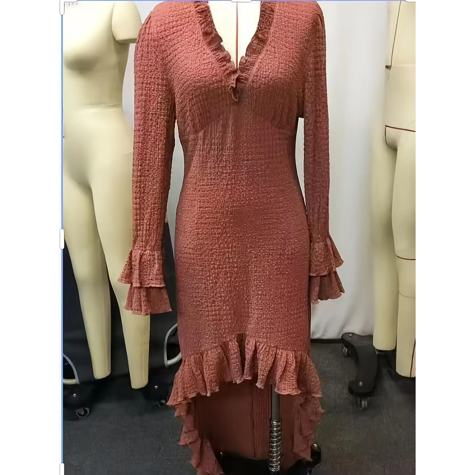 formal western dress patterns Women's Entro Layered Polka Dot Midi Dress D31521 M main image 0