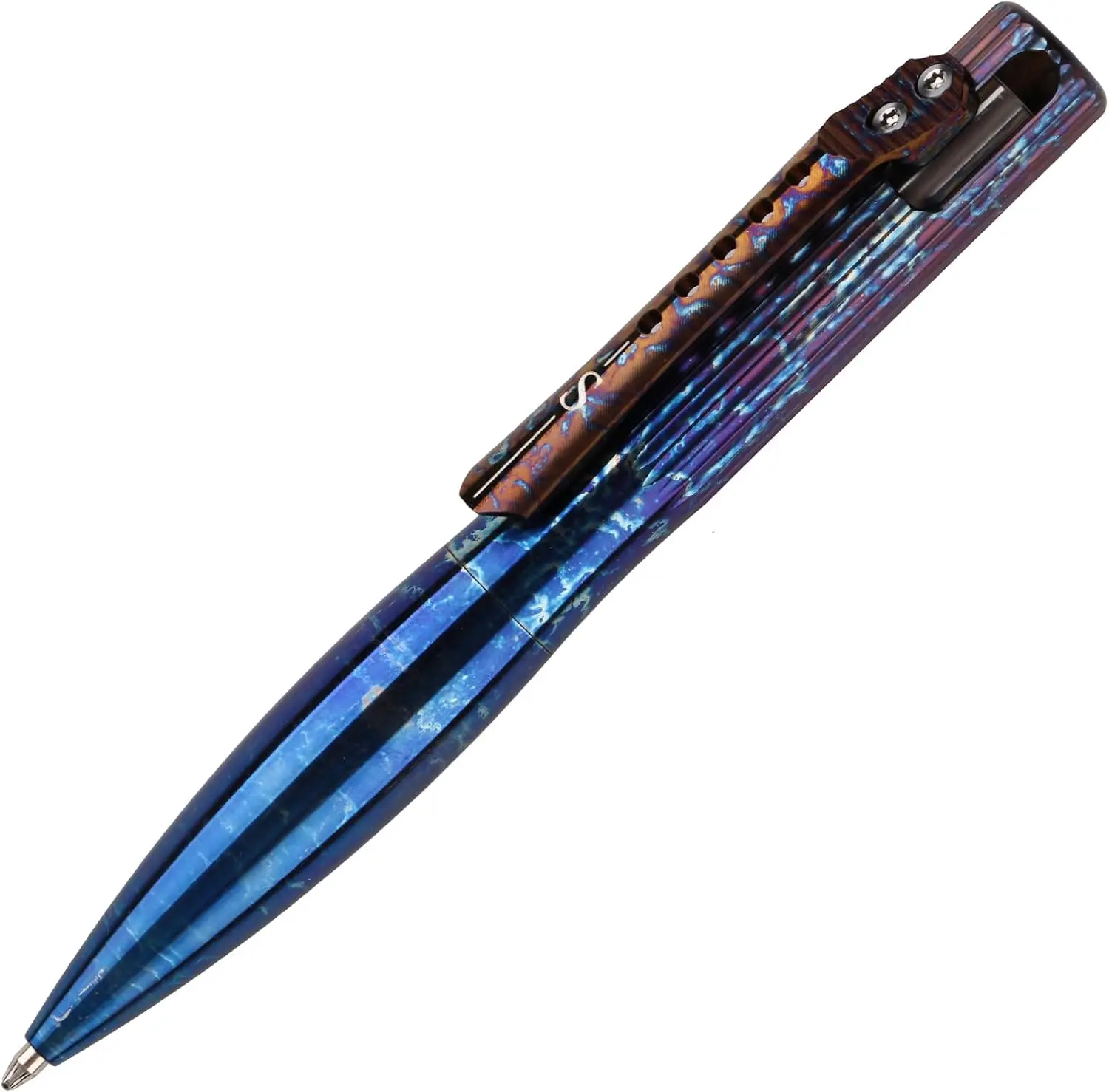 SMOOTHERPRO Titanium Wide Grip Bolt Action Pen Retractable Short Ballpoint Pen Compatible with Parker Refill for EDC Signature Business Office Color Multicolor(TBP03) Unique Pens pencil Retractable Twist Pens