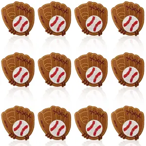 Baseball Glove & Baseball Embroidery Iron-on Patch, Creative Decorative Sticker for Clothes & Bags, Sports Element Fabric Patch, Baseball Glove Fabric Patches, Quick And Easy Customization, Vibrant Look, Sporty Flair