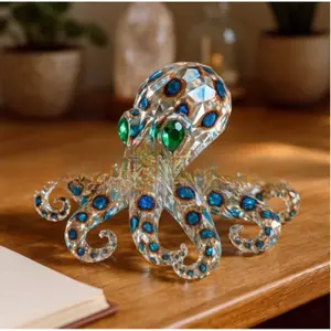 Explosive imitation crystal octopus ornament, home decoration handicraft, resin sculpture ornament