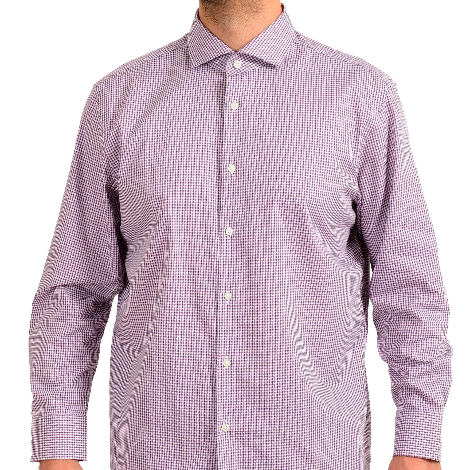 Hugo Boss Men's Sharp Fit Plaid Dress Shirt US 17.5 IT 44 (32/33)