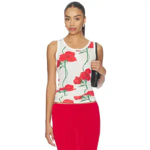 Kenzo Archive Rose Tank Top in Off White