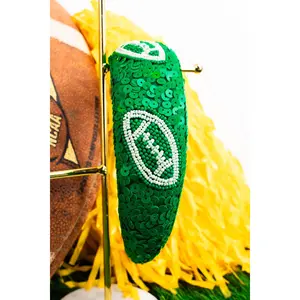 Green Football Seed Bead Sequin Headband