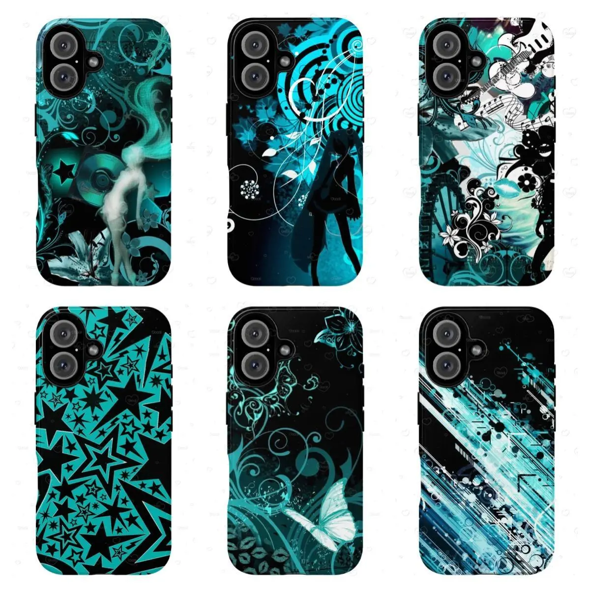 Hatsune Miku Aesthetic Anime Case | Y2K Rock Electric Guitar Art | Metallic Cyber Pop Music Star Cover | for iPhone 17/16/15/14/13/12/11ProMax Plus for Samsung phones, suitable for both men and women, Perfect Gift for Women Men.A gift for the fans.