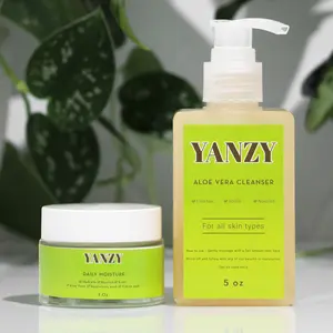 Daily Glow Combo – Aloe Vera Cleanser + Hydrating Moisturizer | Natural, Plant-Based, Gentle & Non-Toxic | Helps Dark Spots, Uneven Tone, Breakouts & Dull Skin | Soothing, Nourishing, Brightening | For Sensitive, Dry, Oily & Acne-Prone Skin