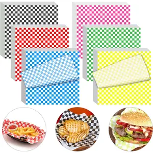 240 count Wax Paper Sheets for , 12x12 In Variety Pack Checkered  Basket Liners,  Resistant Sandiwch Wrapping Paper, Festive Design Deli Sheets For Party, Fair and Outdoors