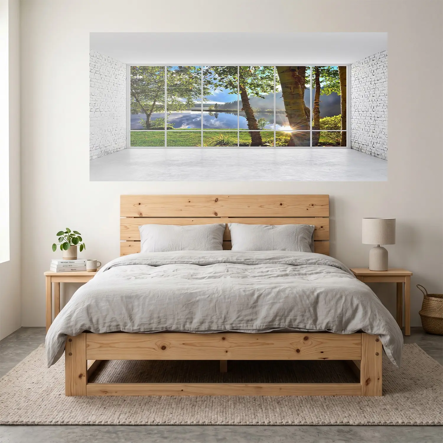 Self-Adhesive Bed Headboard Wall Art 90x180cm, Durable Waterproof Bedroom Decor, Easy Installation, Moisture Resistant, Flat Sticker Type