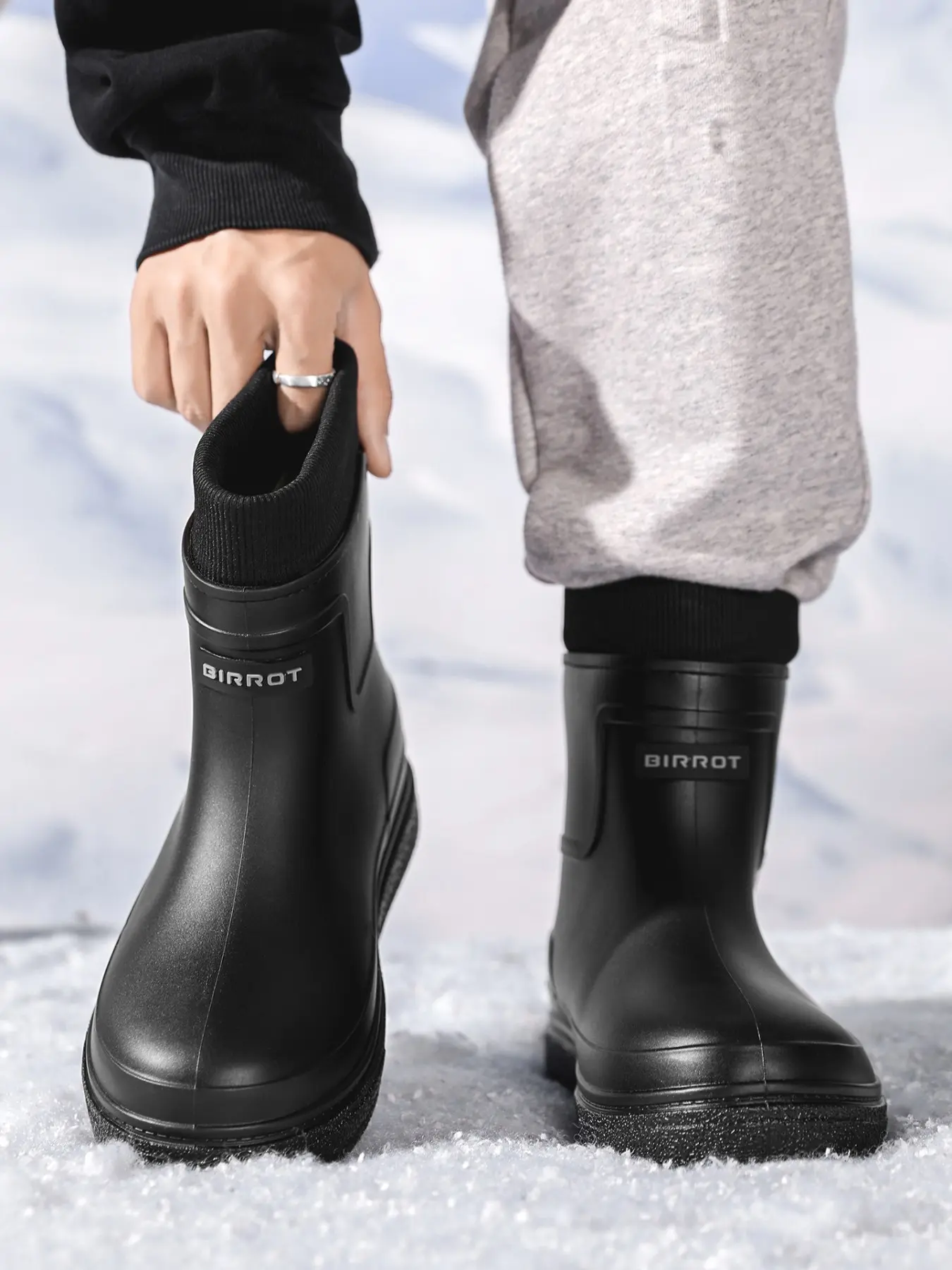 Fashion Short Rain Boots, Warm Lining Winter High-End Rubber Shoes, Anti-Slip Waterproof Kitchen Work Water Shoes, Waterproof Footwear, Non Slip Boots, Fashionable Rain Boots