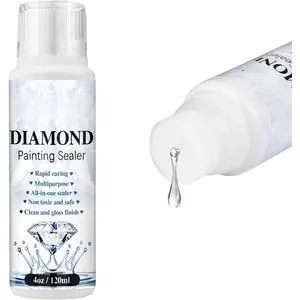 Painting Sealer, 5D  Painting Glue Permanent Hold & Shine Effect Sealer for  Painting and Puzzle Glue 120ML (4 OZ)