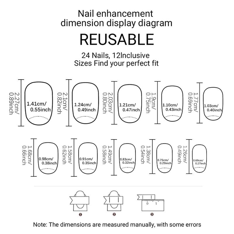 288pcs Acrylic Nail Tips Set, Stylish Acrylic Nails, Short Oval Star Leopard Bow Stripe Cartoon Dot French Design, Reusable Fake Nails for Women Girls