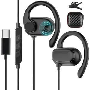 Open Ear USB C Headphones for  S26 Ultra S25 FE S23 A17 A36,Over Ear Buds Type C Earphones Wired with Adjustable Ear Hooks for  17 Pro Max 17e 16e 16 Plus 15,USB-C Headset for iPad A16 10