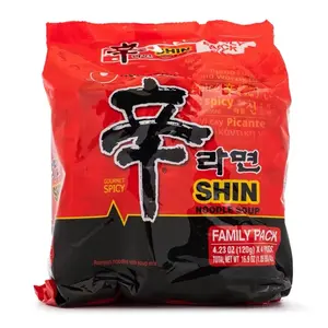 Nongshim Shin Ramyun Noodle Soup. Gourmet Spicy Instant Noodles. Family Pack. 480g. Food Flavor Pansit