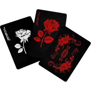 Waterproof Playing Cards Deck, PVC Poker Cards with Unique Flower Back Design, Durable Deck for Party, Game Night & Magic Tricks