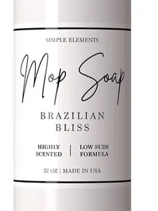 Mop Soap Highly Scented Fragrance, Long Lasting Luxury Floor Cleaner for Hardwood, Tile, Laminate & Stone, Low Suds No Residue Formula, All Mop Types, Made in USA, 32oz Brazilian Bliss Fragrance