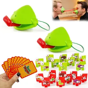 Frog Mask with Blow Tongue,Frog Tongue Game-Multiplayer Party Game with Blow Tongue Mask and Cards, Perfect for Family