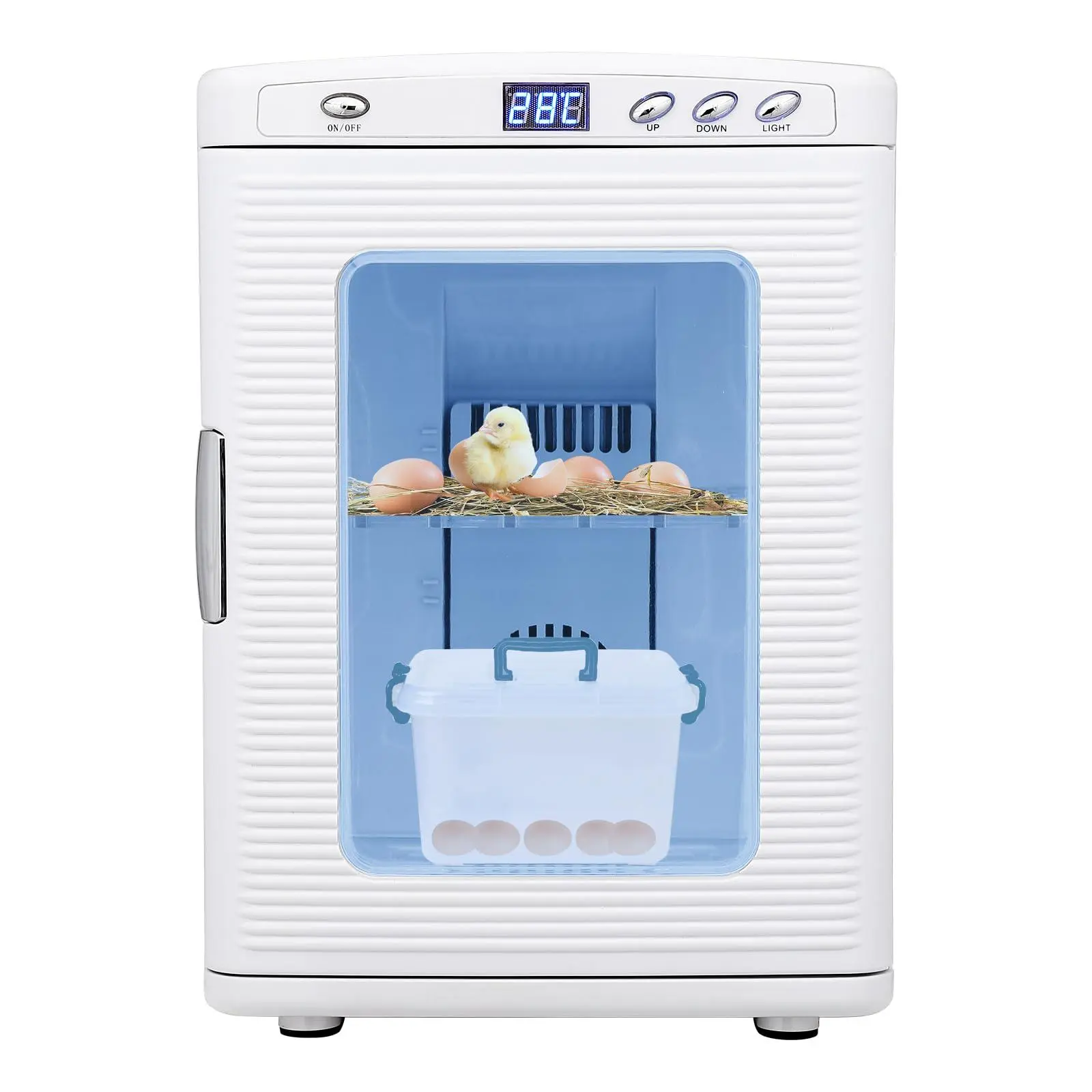 GARVEE 25L Egg Incubator for Hatching Eggs, Digital Reptile Incubator with Intelligent Temperature Control 10–60°C, Portable Chicken Quail Turtle Egg Hatching Incubator with LCD Display, White