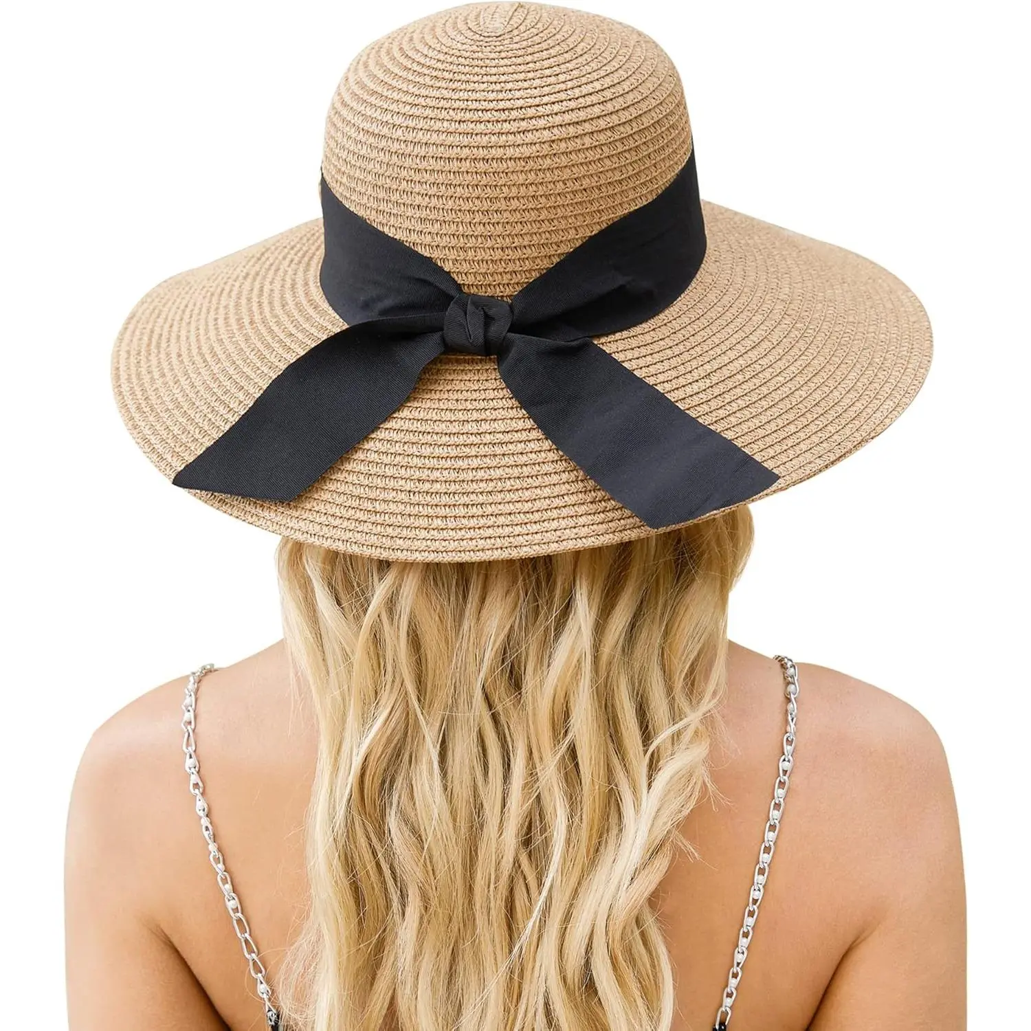 Beach Hat for Women, Wide Brim Sun Straw Hat for Women, Sun 