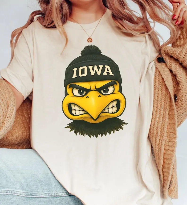 Iowa Football T-Shirt, Retro Sports Fan Shirt, Trendy Game Day Gift Tee, Iowa Mascot Shirts, Iowa Football Fan Shirt