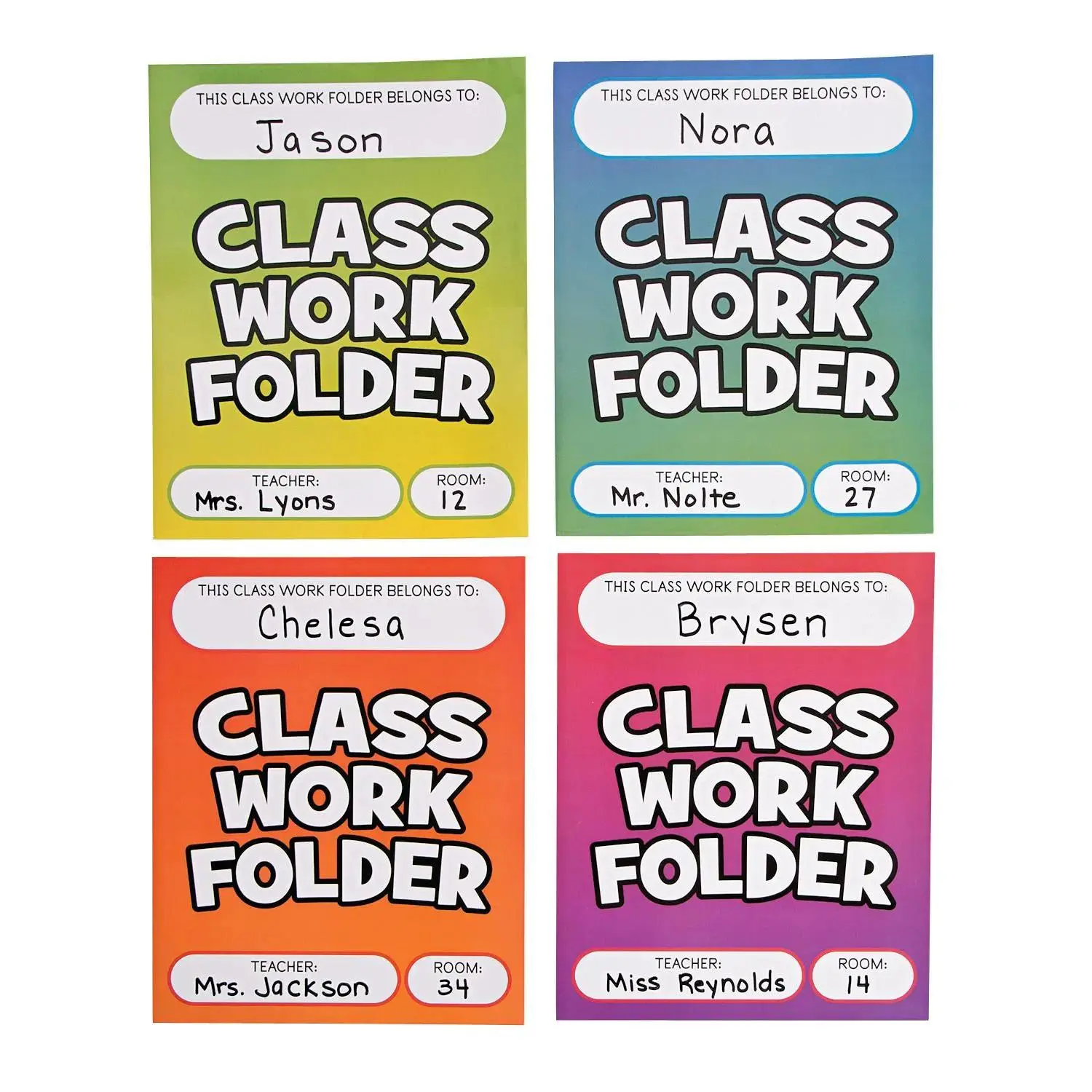 9 1/2" x 12" Student Classwork Organizing Pocket Folders - 12 Pc.