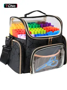 Multifunctional Portable Storage Bag with Detachable Compartments, Large Capacity Marker Organizer for Markers, Crayons, Watercolor Pens, Highlighter Storage Bag