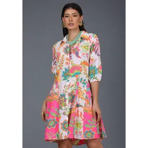 Avani Del Amour Multi-Colored Floral Missy Flare Dress