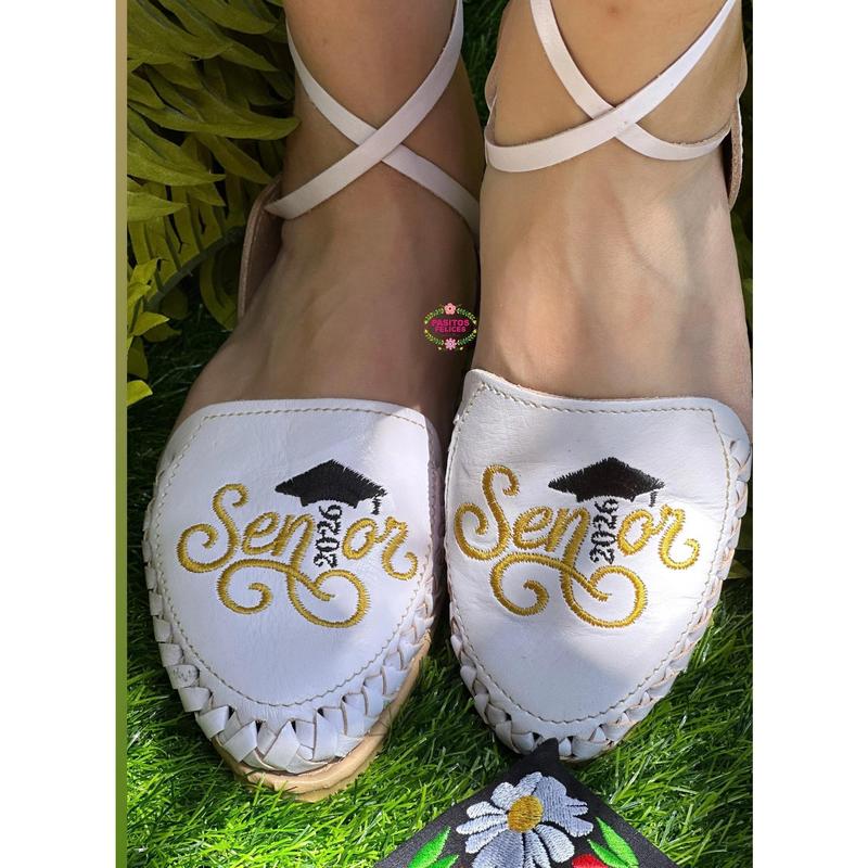 Gold Senior Black - Leather Lace Up Huaraches