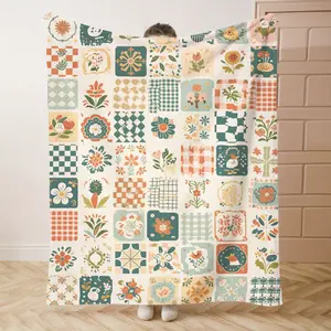 1PC Country Sketch CollectionPrint Flannel Blanket Beautiful and Comfortable Warm Nap Blanket for Sofa, Bed, Office, Car, Camping Travel Blanket, Home Decoration - Four Seasons Gift