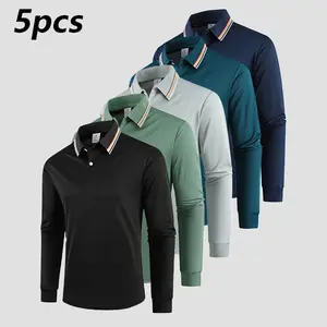 Men's Casual Fashion Cool Polo Shirt Golf Long Sleeve, Comfortable Fabric, Stylish Collar, Solid Color Fashion, Suitable for Daily Business, Life, Work, Travel, Dating Wear Menswear Plain