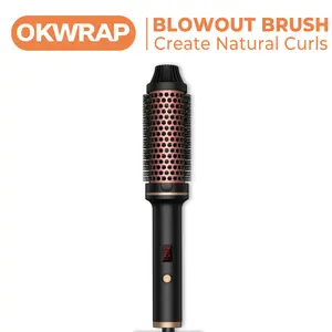 1.5inch Blowout Brush, Ionic Anti-Frizz Hair Curling Thermal Brush Curlingiron Hot Comb