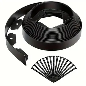 No Dig Garden Edging Kit, Landscape Border, Durable & Easy to Install, with 15 Anchoring Stakes for Flower Beds, Tree Rings & Walkways