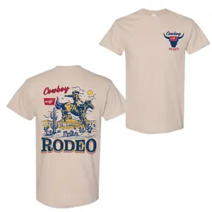 Cowboy Rodeo Vintage Graphic 2 Sided T-Shirt, Retro Cowboy Shirt, Vintage Washed T-Shirt, Graphic Tees