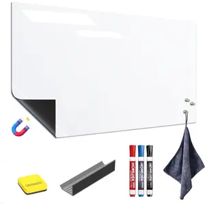 Large  Backing Whiteboard: 24x36 Flexible Dry Erase Writing Sheet, Removable White Board for Fridge and Any Iron-containing Surface, Includes Markers, , Eraser, Cloth, Holder