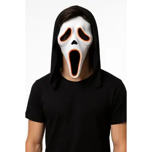 LED Light-Up Ghost Face Halloween Mask