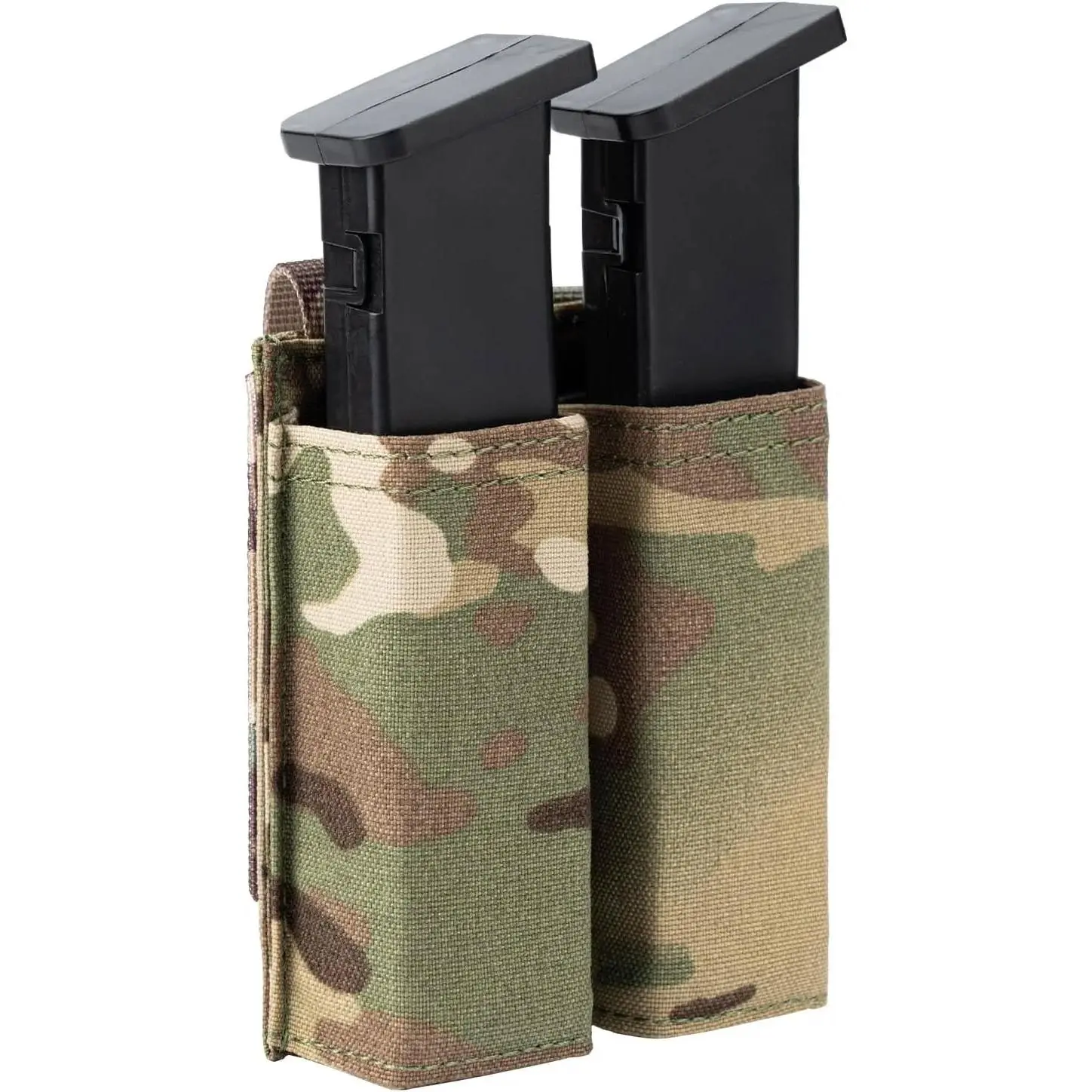 Single/Double Pistol Magazine Pouch w/Belt/MOLLE Snap Strap 9mm Mag Holster w/Quick Release Insert Open Top Mag Retention Case Nylon Mag Holder for Battle Belt Duty Vest Chest Rig