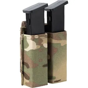 Single/Double Pistol Magazine Pouch w/Belt/MOLLE Snap Strap 9mm Mag Holster w/Quick Release Insert Open Top Mag Retention Case Nylon Mag Holder for Battle Belt Duty Vest Chest Rig