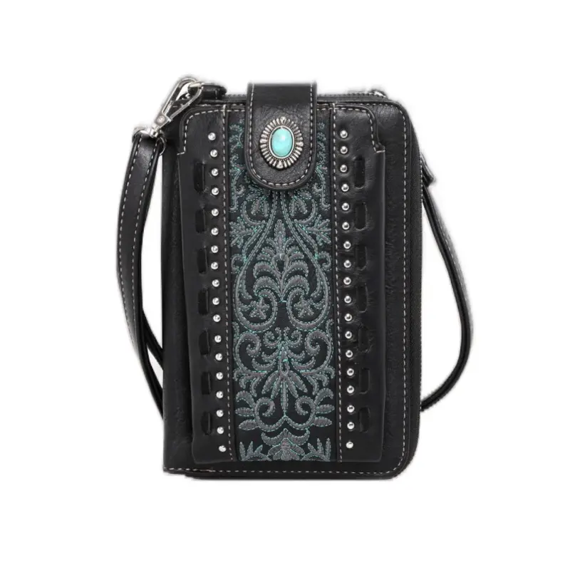 Embroidered Collection Phone Wallet/Crossbody