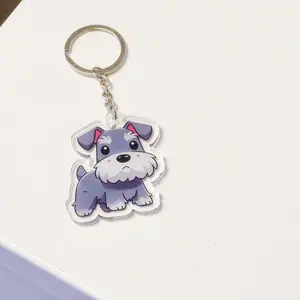 Personalized Stylish Schnauzer Dog Acrylic Keychain - Accessory for Dog Lovers Accessory Gift, Bags and Keys Kids keychain