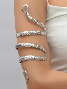 Vintage Snake Structure Textured Bangle Bracelet, Unique 3D Design for Everyday Wear, Party and Festival Gifts, Stackable Bracelets