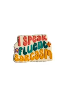 F/Q4- (1)PC 1.2" I Speak Fluent Sarcasm Focal Bead for DIY Keychains, Wristlets, Cup Charms, Car Charms ETC