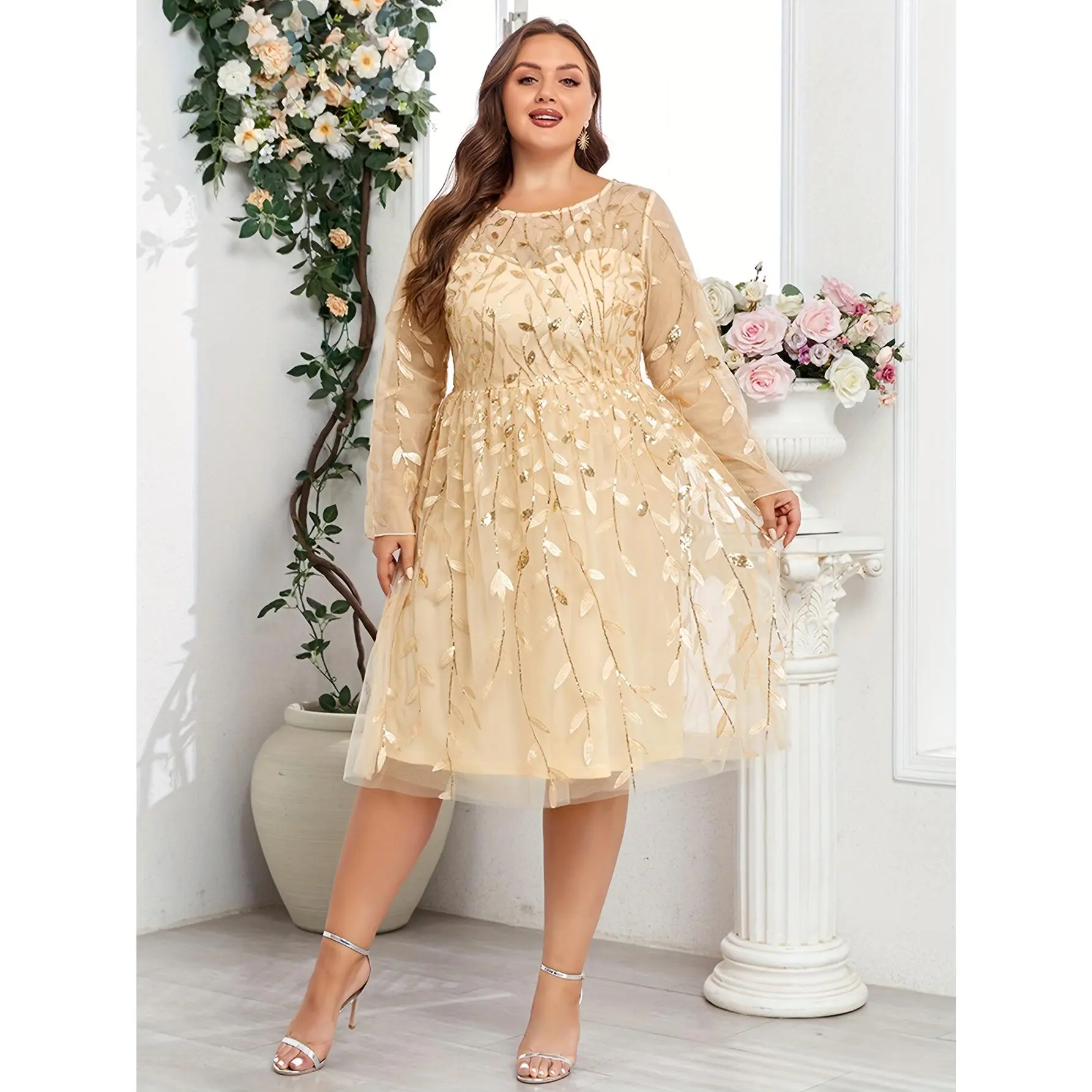 Formal Plus Size Macy Rose Gold Dress Basic Casual Plus Size Chiffon Midi Dress Loose V Formal Plus Size Macy Rose Gold Dress Basic Casual Plus Size Chiffon Midi Dress Loose V