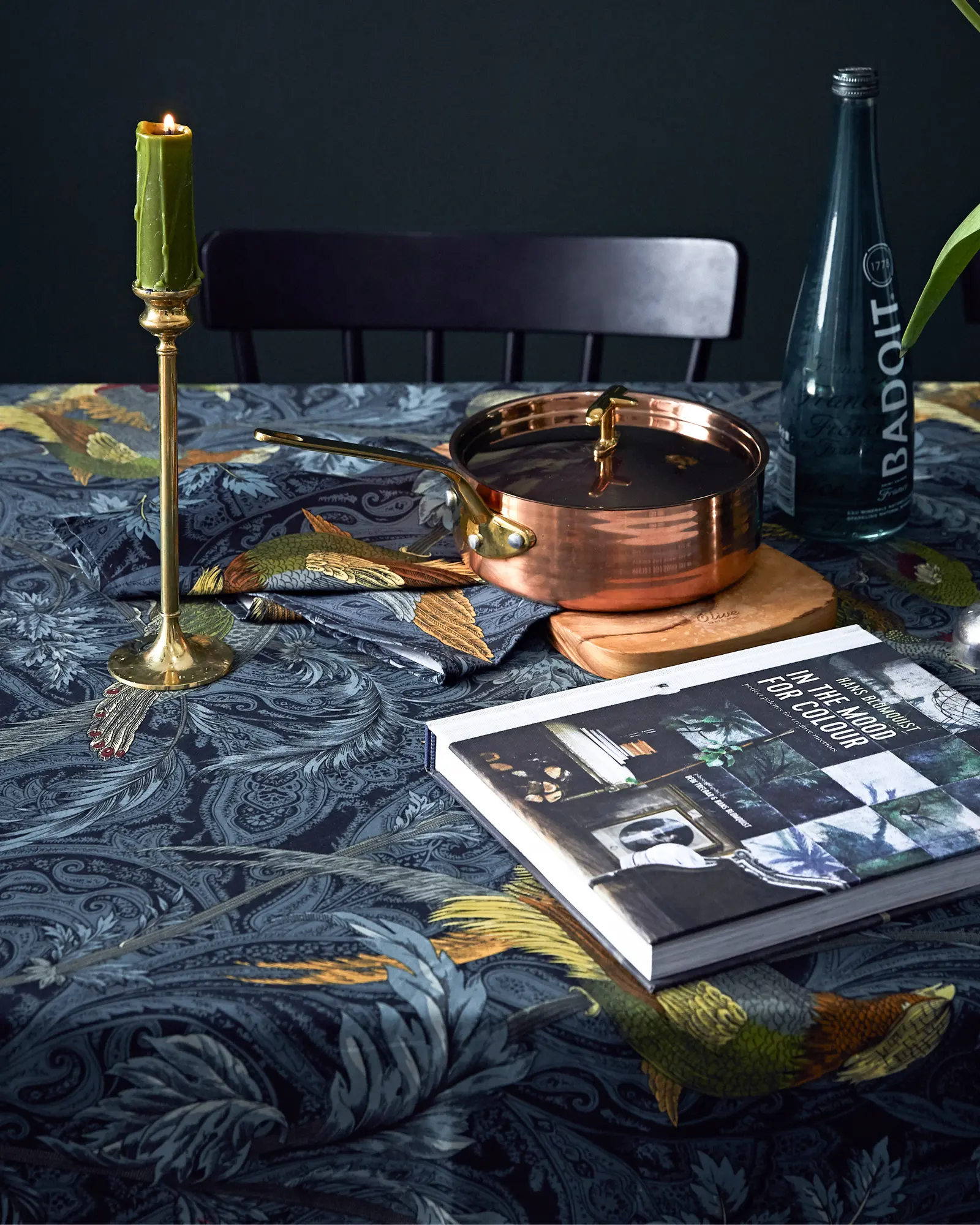 Nabis Rectangle Table Cloth, William Morris Jungle Nightingale Table Cover, Hand-Screen Printed Rich Color Table Cover,for Home Decor,Indoor Outdoor Dining,Picnic,Kitchen(71x71inch/180x180cm)