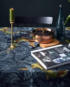 Nabis Rectangle Table Cloth, William Morris Jungle Nightingale Table Cover, Hand-Screen Printed Rich Color Table Cover,for Home Decor,Indoor Outdoor Dining,Picnic,Kitchen(71x71inch/180x180cm)