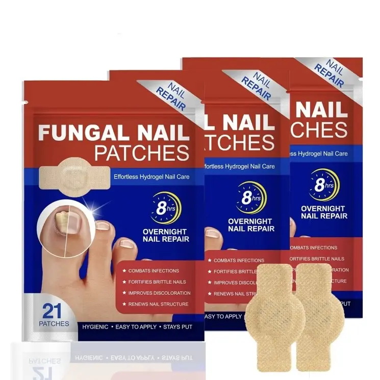 Antifungal Nail Repair Patches (21pcs/Bag, One Size), Sensitive Skin-Safe, Gentle Peel-Off Application, Daily Foot Care, 8-Hour Nighttime Treatment, Fortifies Brittle Nails, Suitable for Toenails/Fingers