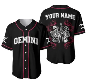 Custom Gemini Zodiac Baseball Jersey Shirt, Gemini Gift, Astrology Zodiac Tee, Gemini Constellation, Celestial Gemini Tee