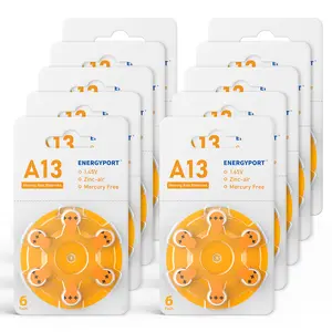 ENERGYPORT Hearing Aid Batteries Size 13, Mercury Free, Zinc Air Batteries, Easy to Open and Carry, 1.45V A13, Long Lasting , 60 Count