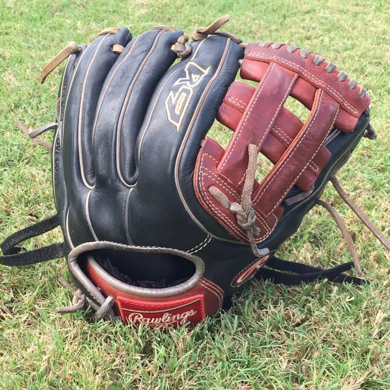Rawlings Used R9 Series 11.75" All-Leather Baseball Glove Infield/Pitcher for Youth Players 8-14 Ages Ready-to-Play